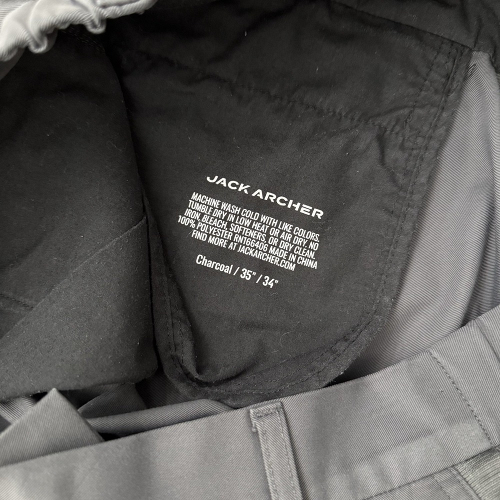 Jack Archer Slim Straight Fit Tech Pants Men's 35x32 Charcoal Grey Performance - Picture 5 of 7